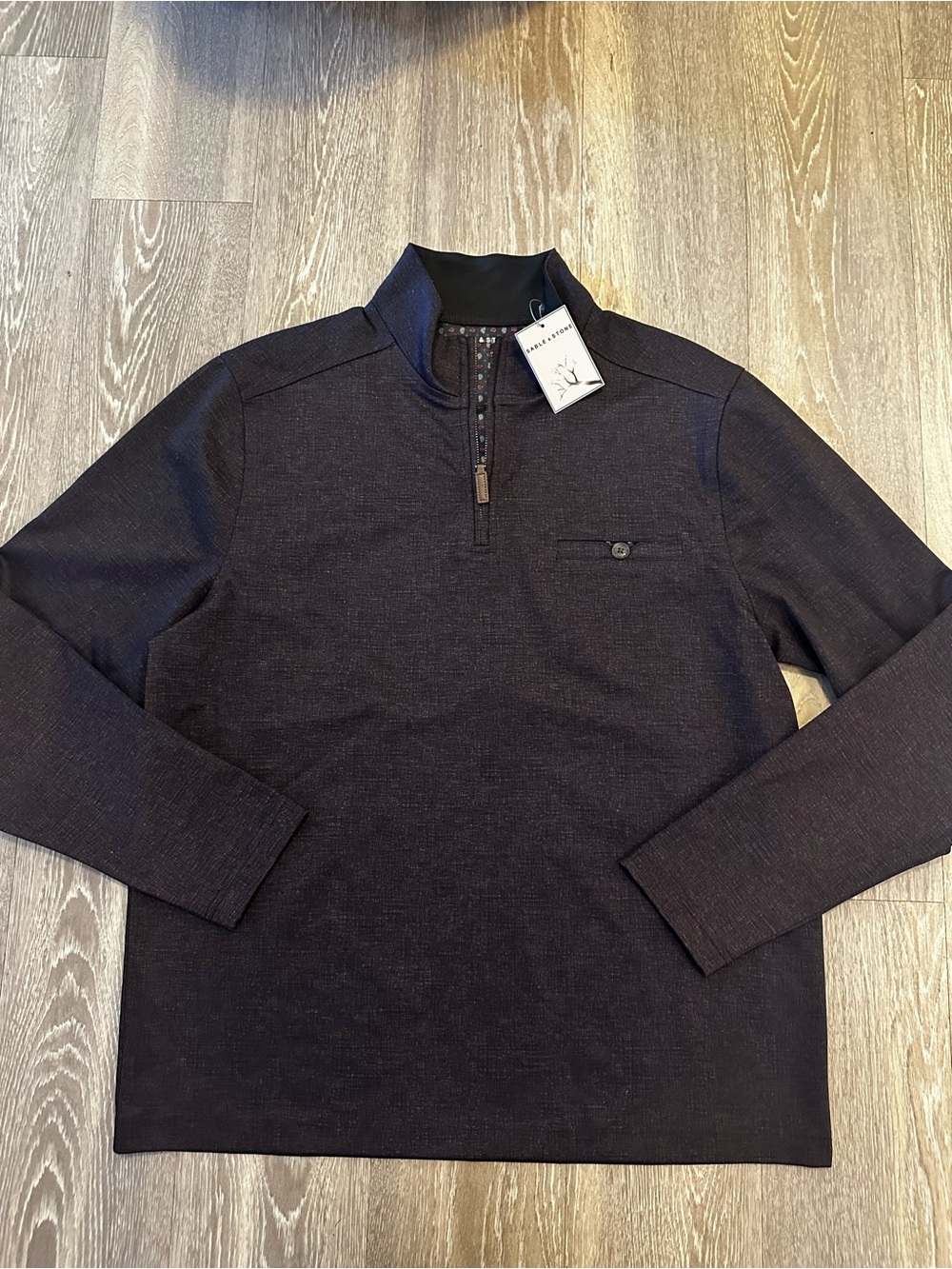 NWT Sable and Stone Textured Quarterzip